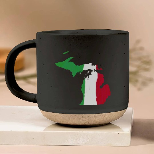 Michigan Italian Italy Flag Pride Pottery Mugs