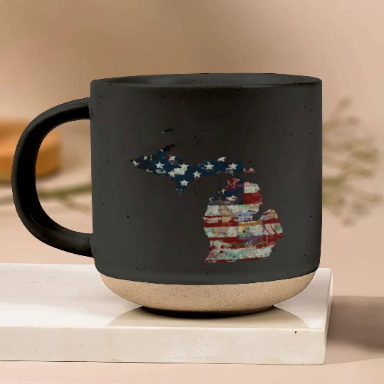 State And Country Michigan Patriot Flag State Tees Pottery Mugs