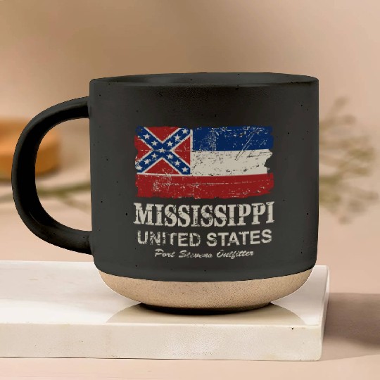 Mississippi Flag - Vintage Look Pottery Mugs