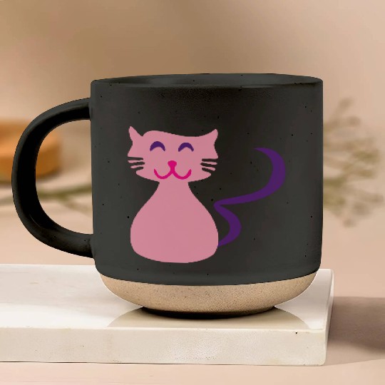♥ټCute Giggly Pink Kitty Cat-Meow Meowټ♥ Pottery Mugs