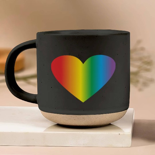 Lgbt rainbow heart, gay heart Pottery Mugs