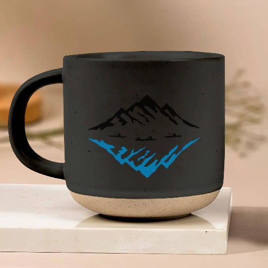 Canoe & Mountains, Reflection Pottery Mugs