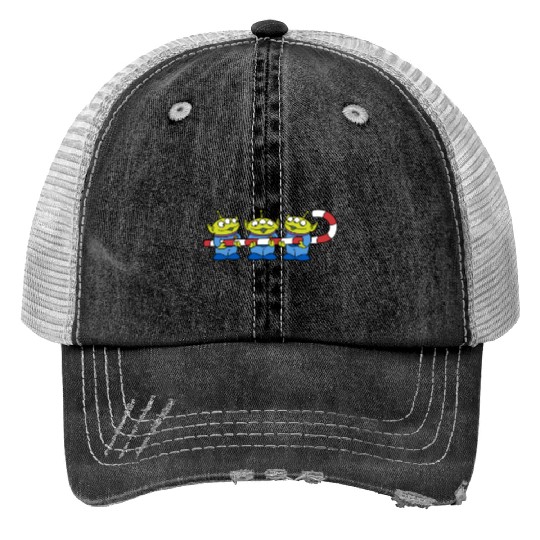 disneys pixars Toy Story Aliens Candy Cane Christmas Print Trucker Hats