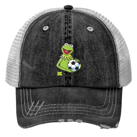 Disney The Muppets Kermit Soccer Ball Vintage St Print Trucker Hats