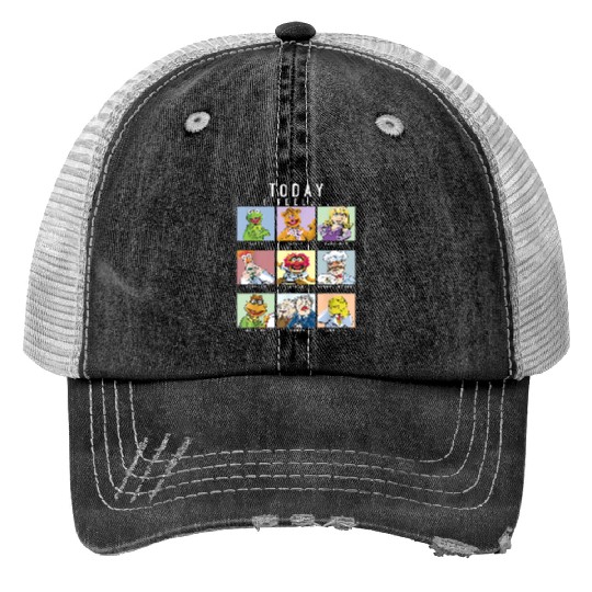 Disney The Muppets Today I Feel Box Up Character Print Trucker Hats