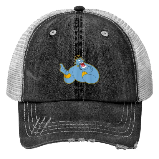 disneys Aladdin Happy Genie 90s Men's Print Trucker Hats