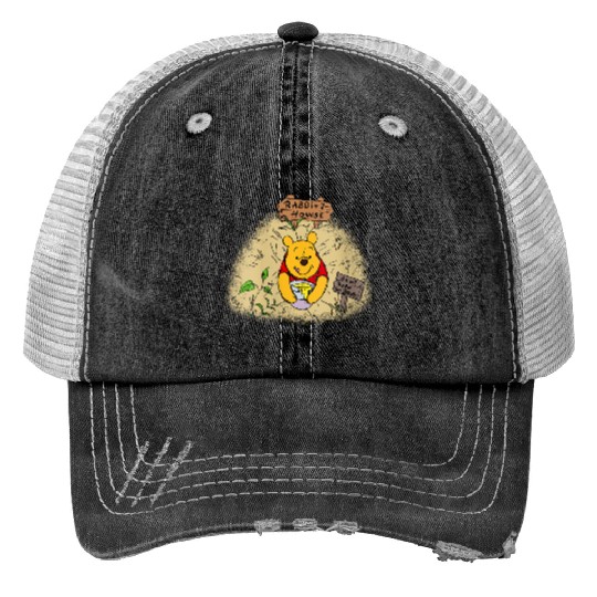 Disneyss Winnie The Pooh Rabbits House Dont Feed The Bear Print Trucker Hats
