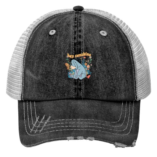 Disney Winnie The Pooh Eeyore Hey Sunshine Print Trucker Hats