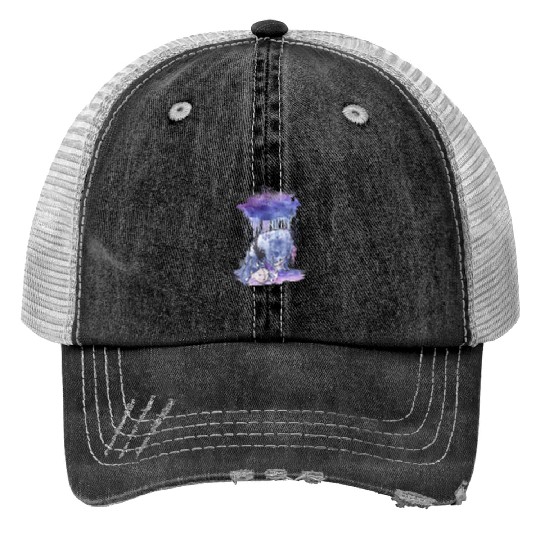 Disney Winnie The Pooh Eeyore Watercolor Rain Cl Print Trucker Hats