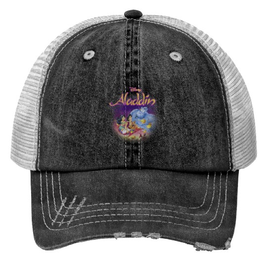 Disney Aladdin Magic Carpet Movie Cast Print Trucker Hats