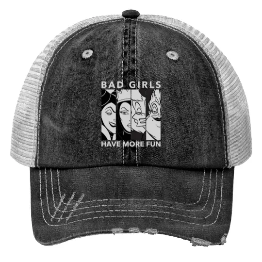 Witches Print Trucker Hats Disney Villains Bad Girls
