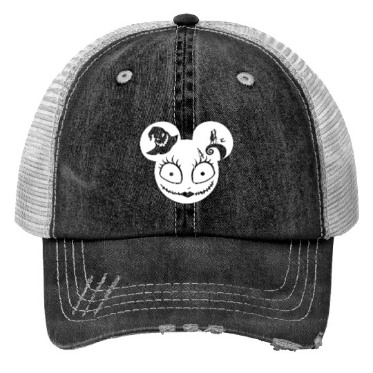 Disney Halloween Print Trucker Hats, Jack Skellington Mickey Head