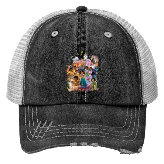 Disney Encanto Print Trucker Hats, Disney Madrigal Family Print Trucker Hats, Camillo Encanto Print Trucker Hats