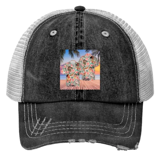 Moana Hawaiian Print Trucker Hats, Disney Princess Summer Print Trucker Hats