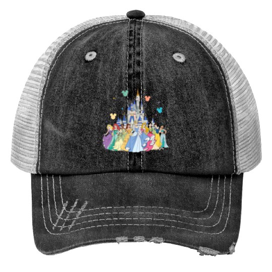 Disney Princess  Print Trucker Hats, Mickey Balloon Print Trucker Hats