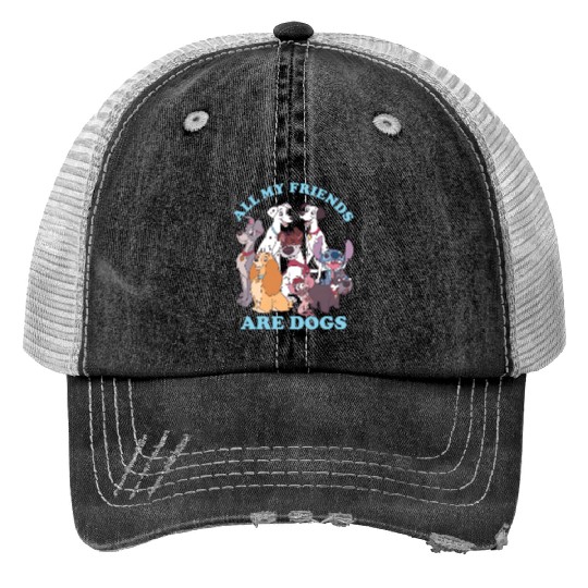 Disney Women's Classic Multi Franchise Dog Friends Print Trucker Hats