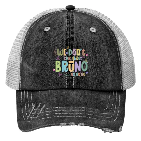 Disney Encanto Print Trucker Hats, We Don't Talk About Bruno Print Trucker Hats, Encanto Bruno Print Trucker Hats