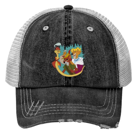 Disney Robin Hood Love Will Live Print Trucker Hats