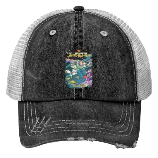 Vintage Buzz Lightyear Print Trucker Hats, Retro Disney Print Trucker Hats