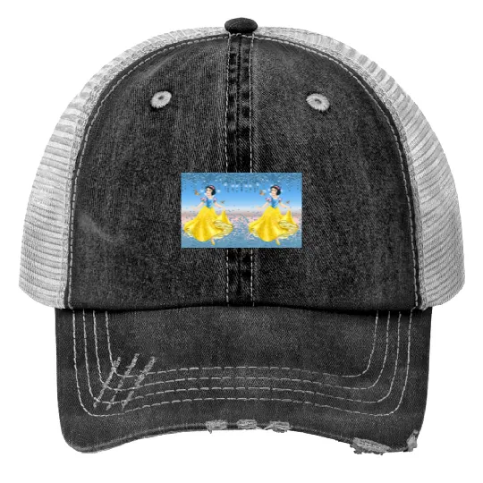 Snow White Princess Blue Glitter Bling Disney Tumber 30 oz Print Trucker Hats