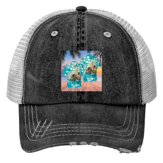 Moana Disney Princess Moana Mickey Ears Hawaii Print Trucker Hats
