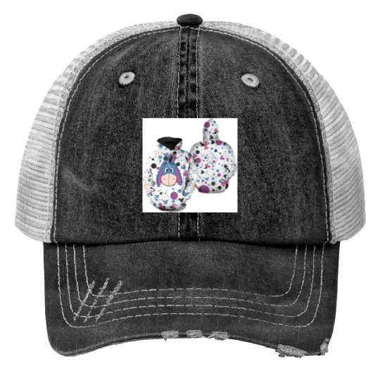 Eeyore Donkey Polkadot Pattern | Disney 3D Print Trucker Hats