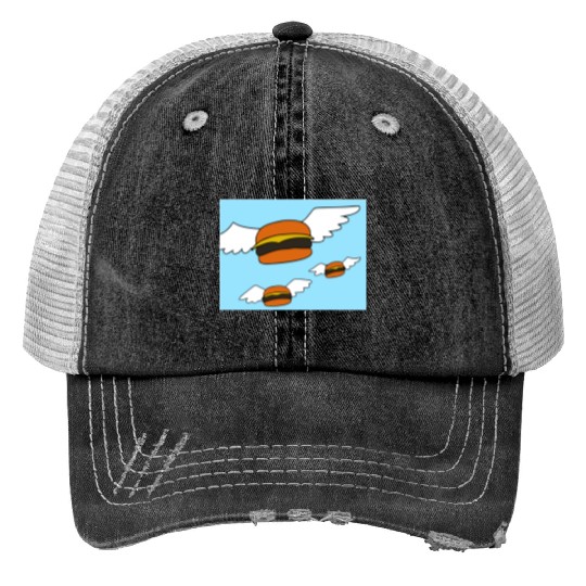 Bobs Burgers Poster Flying Burgers Poster Print Trucker Hats