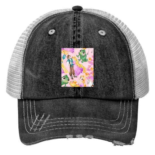 Disney's Tangled Rapunzel Blanket, Rapunzel Blanket Print Trucker Hats