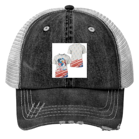 Donald Duck July 4th USA Flag Patterns Disney Cartoon Outfits Unisex Casual Print Trucker Hats