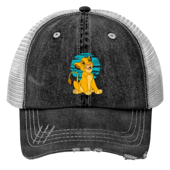 Disney The Lion King Young Simba Print Trucker Hats, Disney Simba Print Trucker Hats