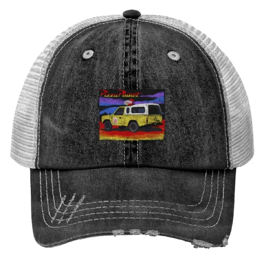 Disney Pixar Toy Story Pizza Planet Truck Distressed Print Trucker Hats,