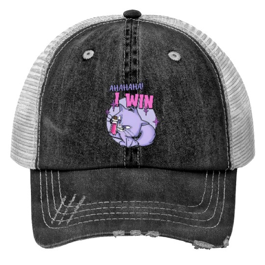 Retro Disney Emperor's New Groove Yzma Cat Ahaha I Win Print Trucker Hats, Disneyland Trip