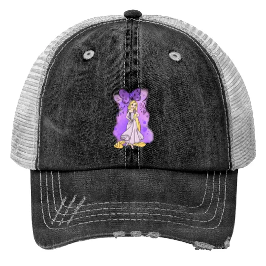 Rapunzel Print Trucker Hats, Tangled Print Trucker Hats, Disney Princess Print Trucker Hats, Disney Birthday Girl Print Trucker Hats