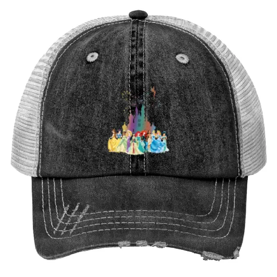 Disney Princess Print Trucker Hats, Princess Castle Print Trucker Hats
