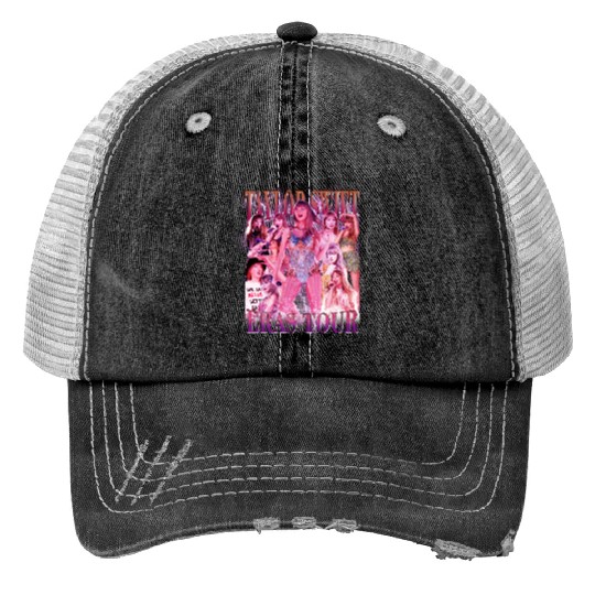 Discover Taylor 90s Vintage Print Trucker Hats, Taylor The Eras Tour Print Trucker Hats