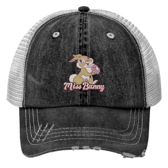 Disney Bambi Miss Bunny Floral Portrait Print Trucker Hats, Flower And Thumper Print Trucker Hats