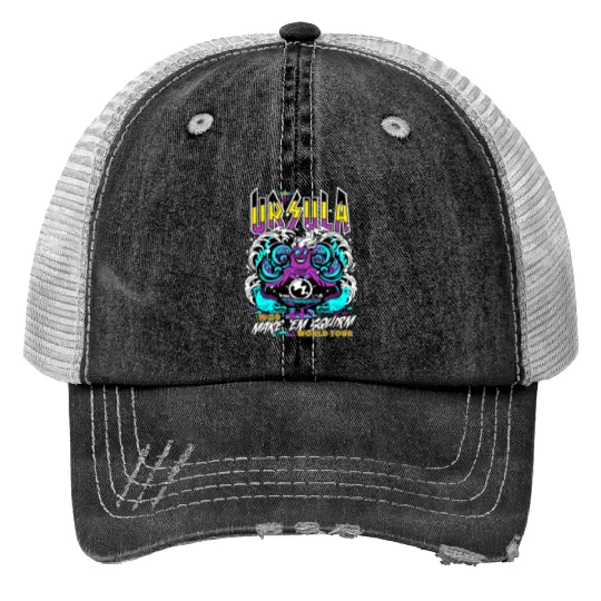 Disney Villains The Little Mermaid Ursula World Tour Band Retro Print Trucker Hats