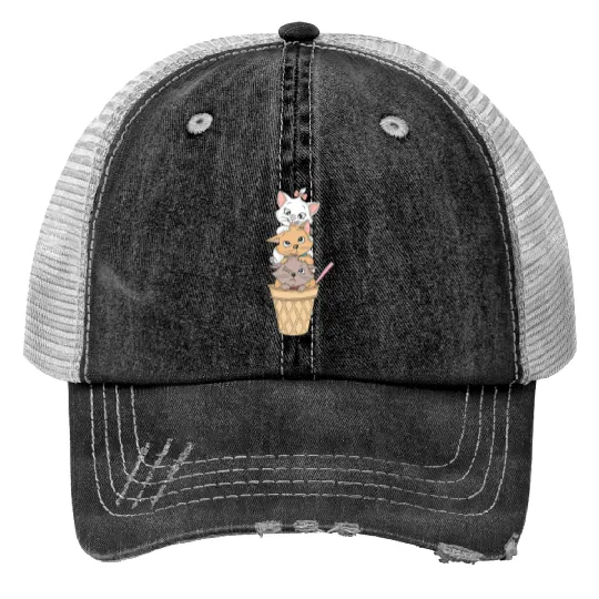 Cute Disney The Aristocats Marie Toulouse Berlioz Print Trucker Hats