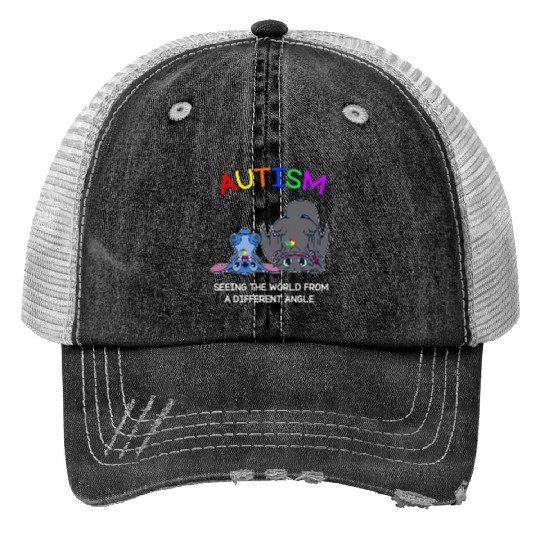 Autism Awareness Print Trucker Hats | Stitch and Toothless Autism Print Trucker Hats | Disney Autism Print Trucker Hats
