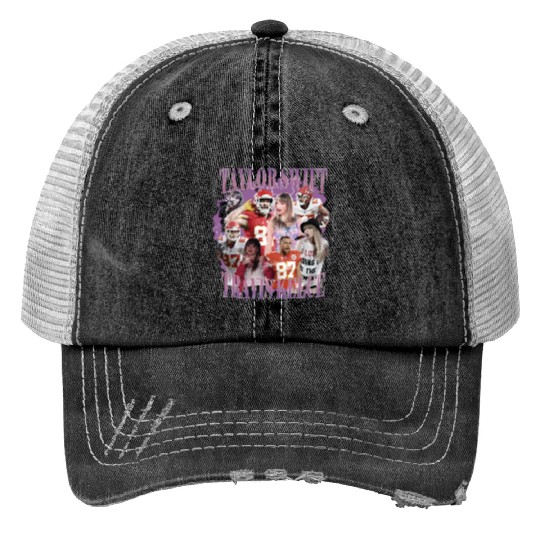 Discover Vintage Taylor Taylor version And Travis Kelce Print Trucker Hats