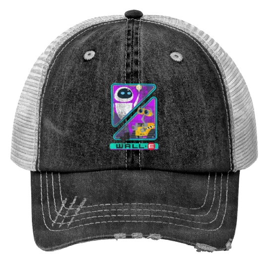 Retro Disney Pixar Wall-E Triangles And Eve Graphic Print Trucker Hats