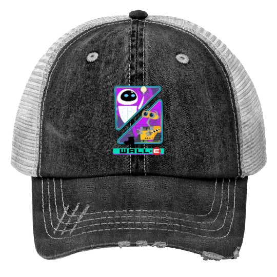 Retro Disney Pixar Wall-E Triangles And Eve Graphic Print Trucker Hats