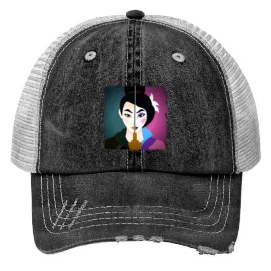 Mulan Print Trucker Hats Princess Mulan Print Trucker Hats Disney Mulan Print Trucker Hats Disney Princess Print Trucker Hats