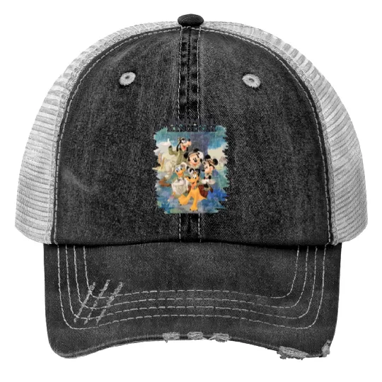 Color Disney Animal Kingdom Print Trucker Hats, Mickey Safari Vintage Print Trucker Hats