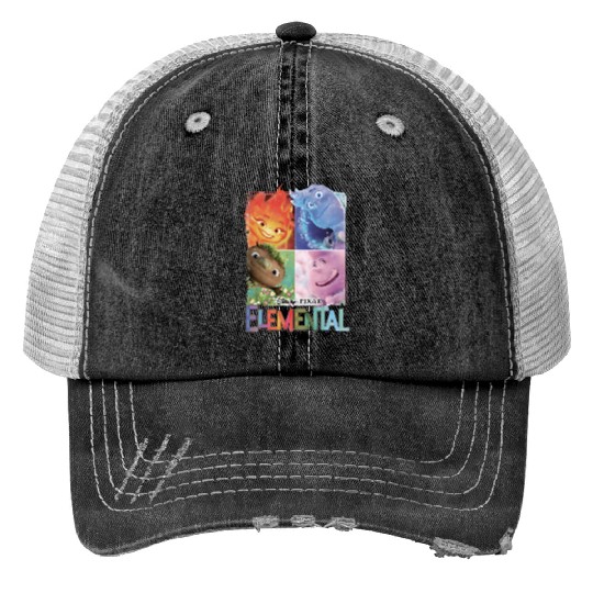 Elemental 2023 Disney Print Trucker Hats, Disney Pixar Elemental Print Trucker Hats
