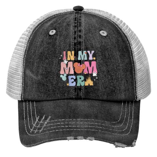 In My Mom Era Print Trucker Hats, Funny Disney Mom Print Trucker Hats, Retro Mom Era Print Trucker Hats