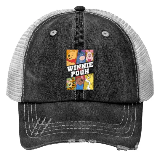 Winnie The Pooh Print Trucker Hats, Winnie The Pooh Print Trucker Hats, Winnie the Pooh Theme Disney Family Print Trucker Hats