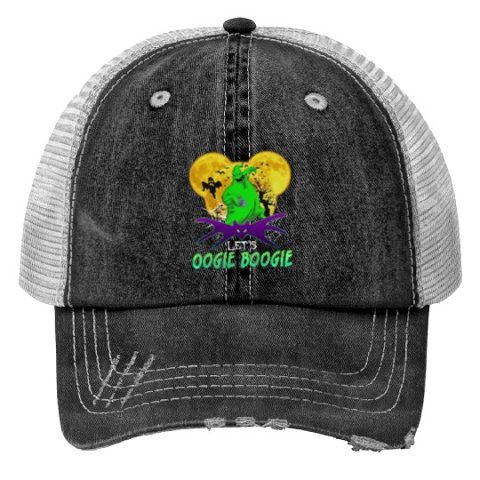 Let's Oogie Boogie Mickey Ear Halloween party Disneyland Oogie Boogie Bash Halloween Print Trucker Hats, Disney trip family Print Trucker Hats, Disneyland Print Trucker Hats