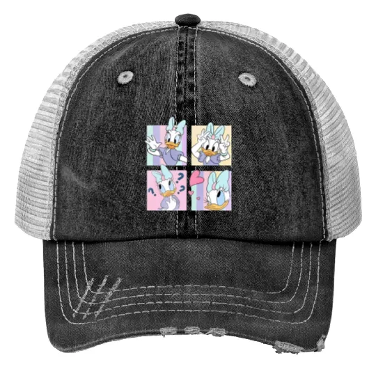 Disney Daisy Duck Print Trucker Hats, Disney Girls Print Trucker Hats
