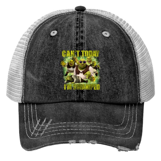 Can't Today I'm Swamped Print Trucker Hats, Shrek Print Trucker Hats, Disney Fiona Princess Print Trucker Hats